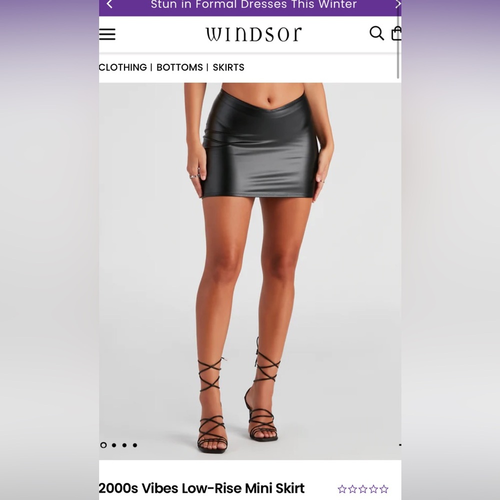 black mini leather skirt